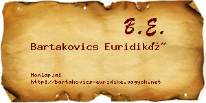 Bartakovics Euridiké névjegykártya